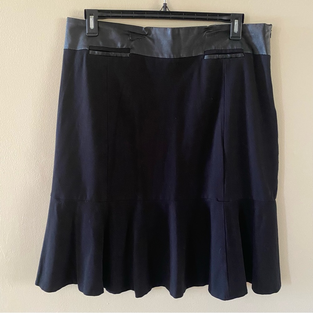 Vintage Women’s Ruby Rd. Size 16P Petite Black Skirt Pleather Waistband Flare